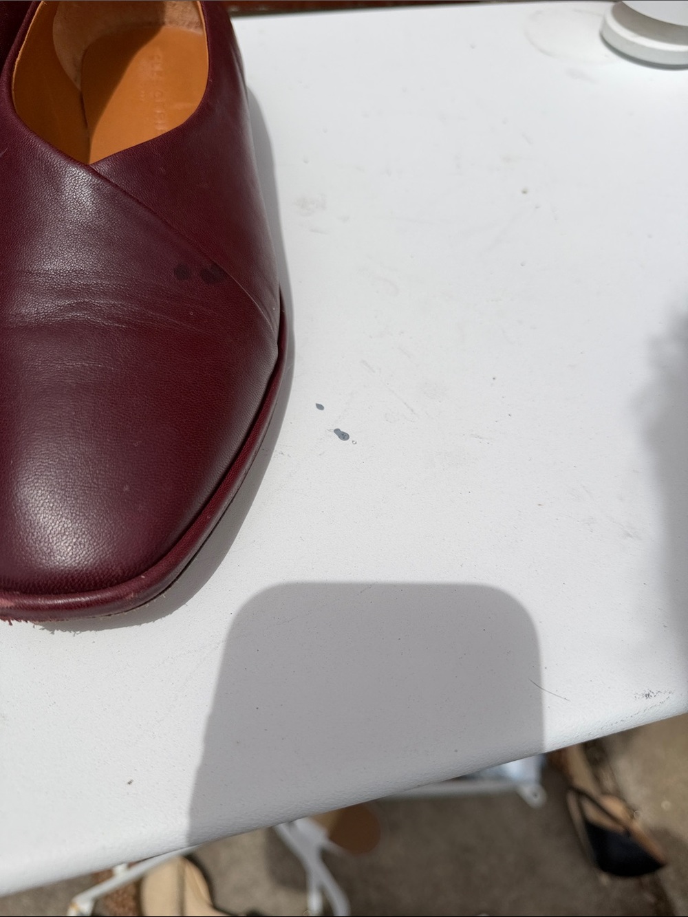 Leather Slip-On Dress Shoes - Burgundy - Picture 3 of 6
